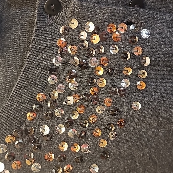 THE LOFT Gray Button up cardigan  Large - Picture 2 of 10